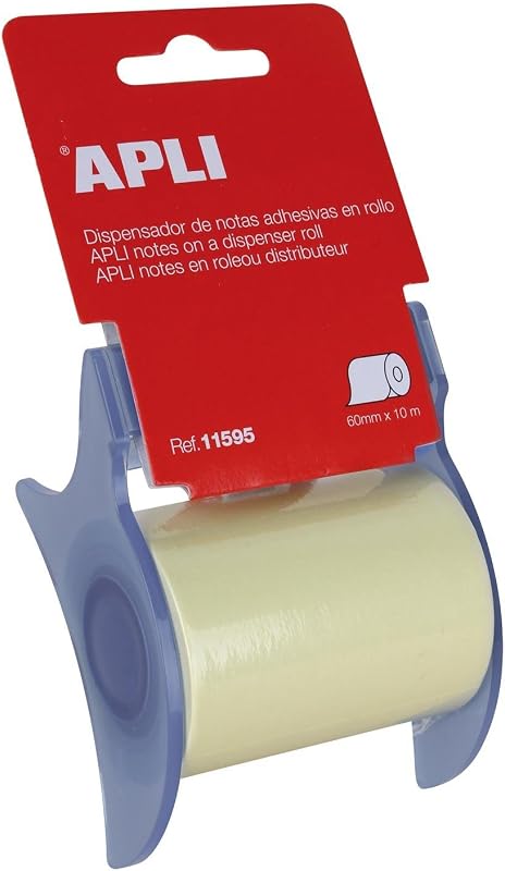 Apli 11595 - Repositionable Sticky Notes Dispenser - 60mm x 1m - Yellow 48800