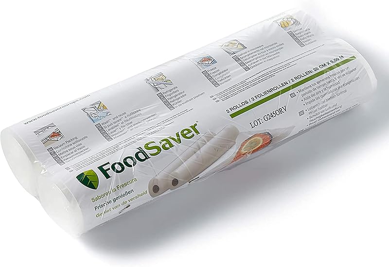 FoodSaver Reusable Vacuum Sealer Bags, BPA Free, 2 Rolls of Bags (11" x 18ft), (FSR2802)