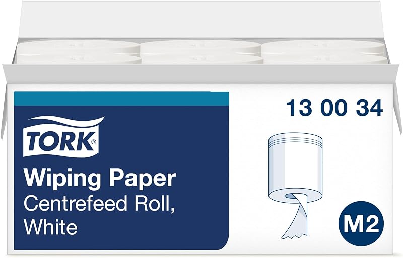 Tork M2 White Central Feed Wiping Paper Absorbent 6 x 471 Sheets 130034 | Absorbent, white