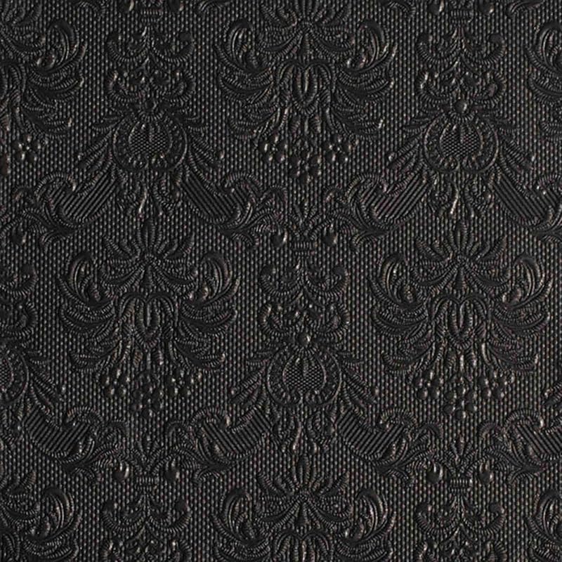 Embossed Napkin, 33 x 33, Elegance, Black (15 Pieces)