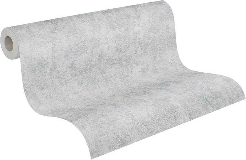 A.S. Création papier peint intissé Blooming papier peint effet béton 10,05 m x 0,53 m gris 224033 2240-33