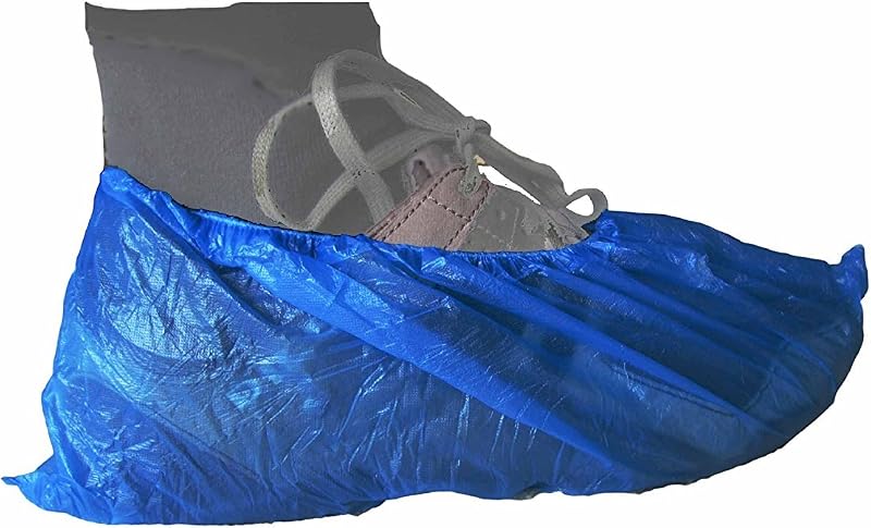100 Disposable Overshoes Approx. 41 cm Blue