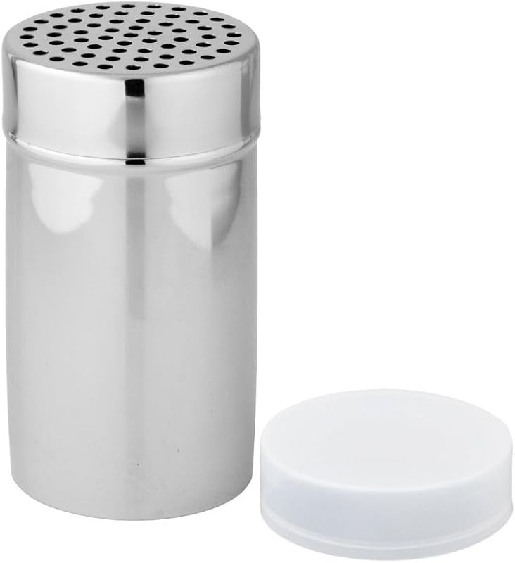 Fackelmann 42909 Icing Sugar Sprinkler, Stainless Steel Shaker, Icing Sugar Box, Cocoa Dispenser, Stainless St