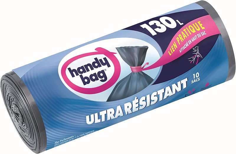 Handy Bag Bin Liner, 1 Roll of 10 Bags, 130 L