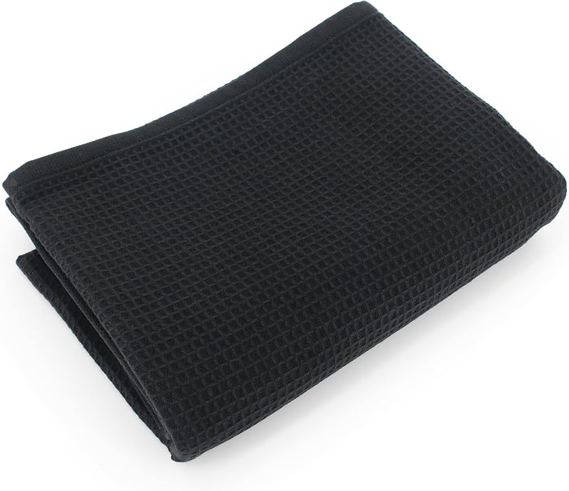 Linnea Pure Waffle Honeycomb Hand Towel 50 x 100 cm 300 g/m² Black
