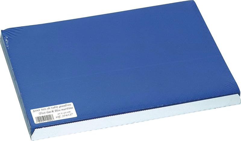 Pro Tablecloth 304019I Disposable Placemat Embossed and Satin Paper Size 30 x 40 cm Navy Blue Made in France i