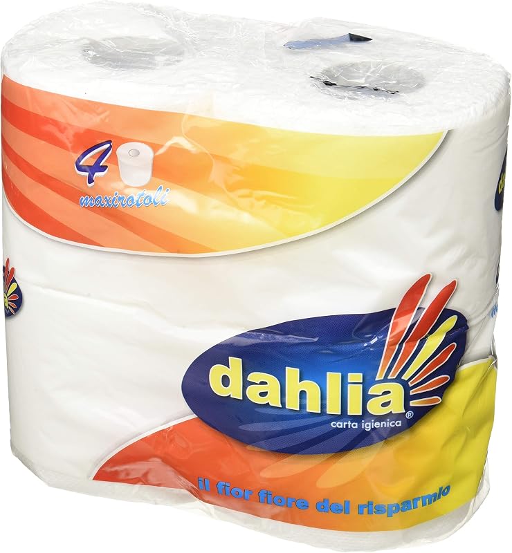 Paper Service srl Carta igenica, Linea, Doppio Velo, 4 Maxi Rotoli Dahlia Pack of 4 Rolls of Toilet Paper Doub