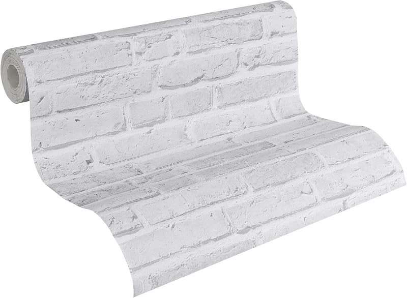 A.S. Création Non-Woven Wallpaper Cocktail 2 Brick Effect Wallpaper Industrial Loft Style 10.05 m x 0.53 m Gre