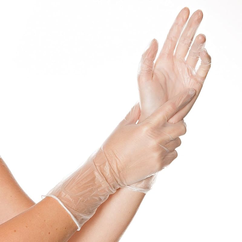 Hygostar Vinyl Gloves Powder Free Extra Long Cuffs White Medium