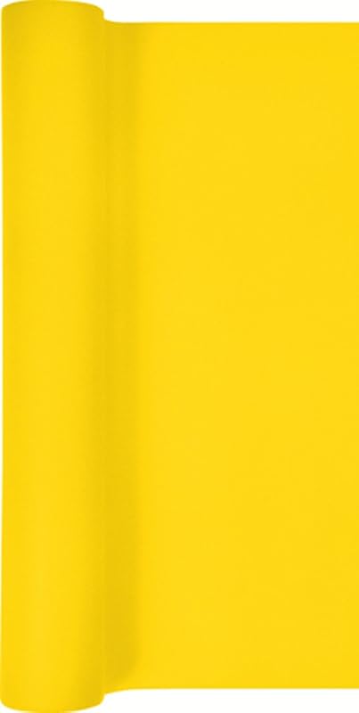 Plain Yellow Ribbon Table Runner for Party/Birthday/Wedding/Airlaid/40cm x 16.08ft