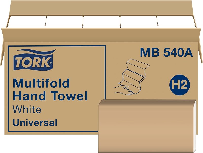TORK Universal Mb540a Interfoliated Hand Towels, 1 Ply, 9.5" Wide x 9" Long, White, (Case of 16 Packs, 250 Per