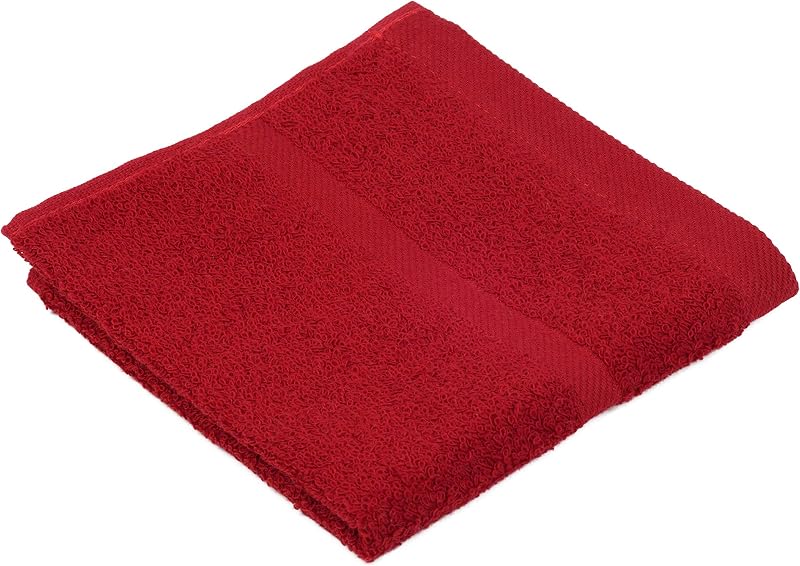 Gözze - Hand Towels, Set of 4, Soft and Absorbent, 100% Cotton, 30 x 30 cm - Burgundy