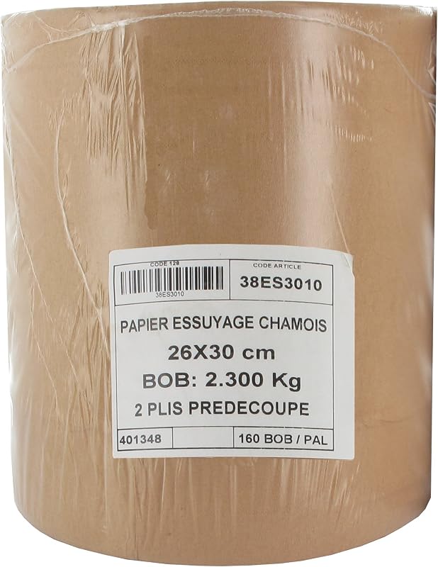 Universal Hand Towel Roll - Pre-Cut Absorbent Paper Roll - 2 Ply - Buff Wadding - 26 x 30 cm