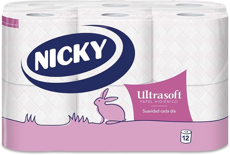 Nicky Toilet Paper 12 Units (Pack of 1) Embossed Design