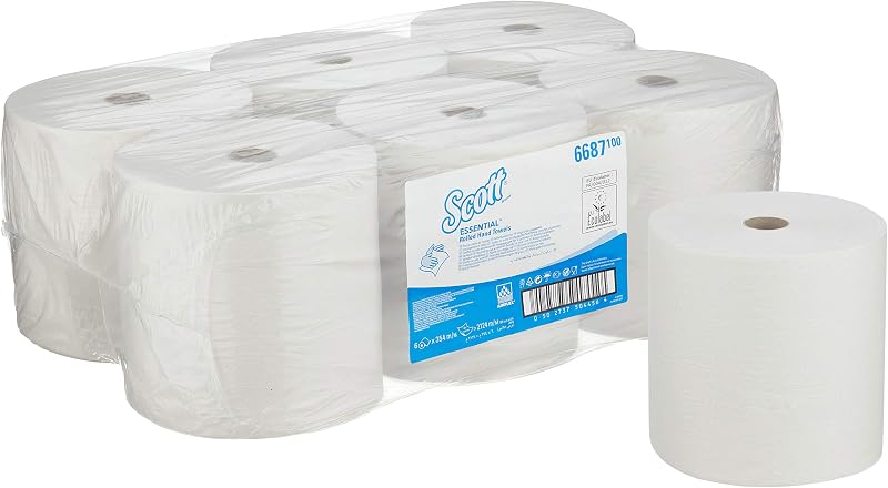 Scott Essential XL 6687 Hand Towel, 6 Rolls of 354 m, 1 Ply White