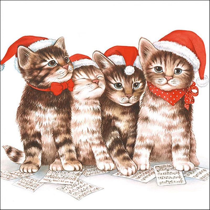 Ambiente Christmas Singing Cats Napkins