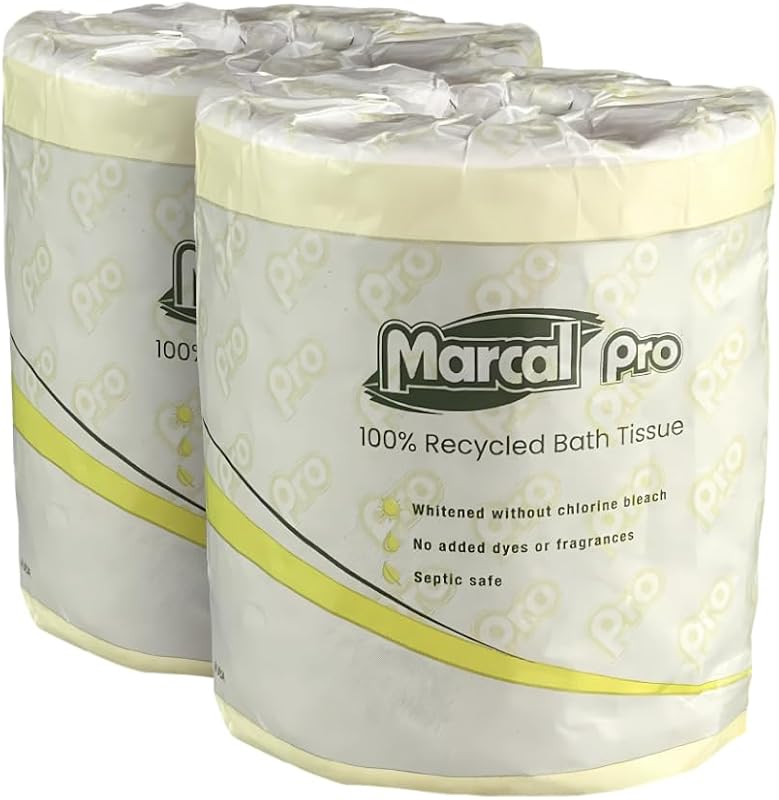 Marcal Papier toilette 2 couches, doux et absorbant, 96 rouleaux, 300 feuilles de papier de bain, 100 % recycl