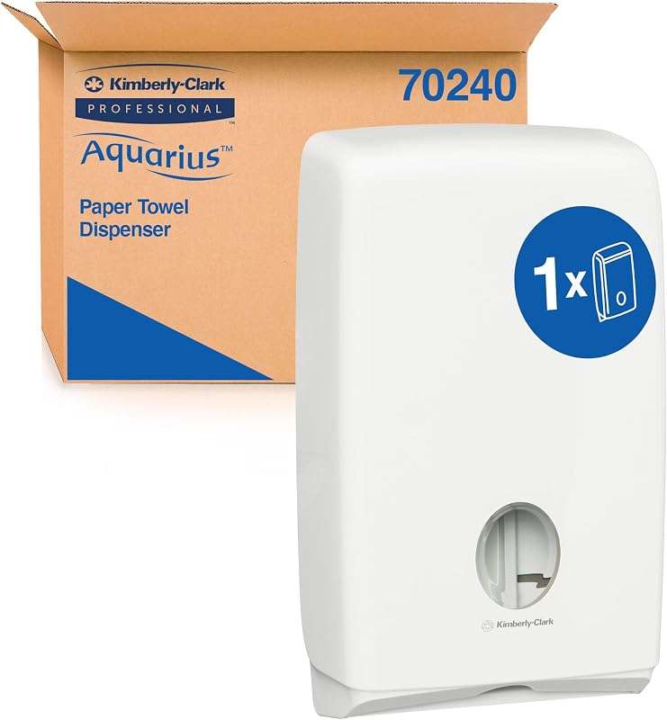 Aquarius U7024 Folded Hand Towel Dispenser, Slimfold, Wall Mounted, Glossy Finish, Easy Open, Scott and Kleene