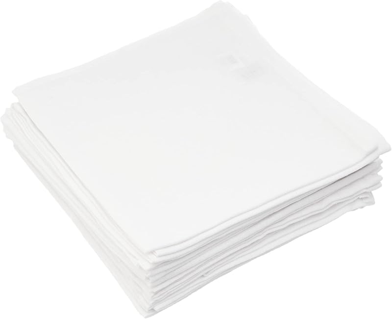 Calitex 1CH2104Z21A Set of 12 White Cotton Towels 44 x 44 cm Arc En Ciel