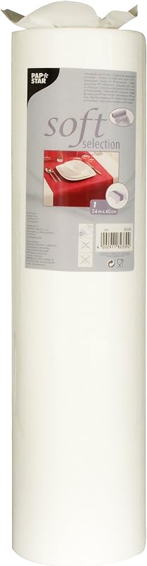 Papstar White Fleece Table Runner 24m x 40cm