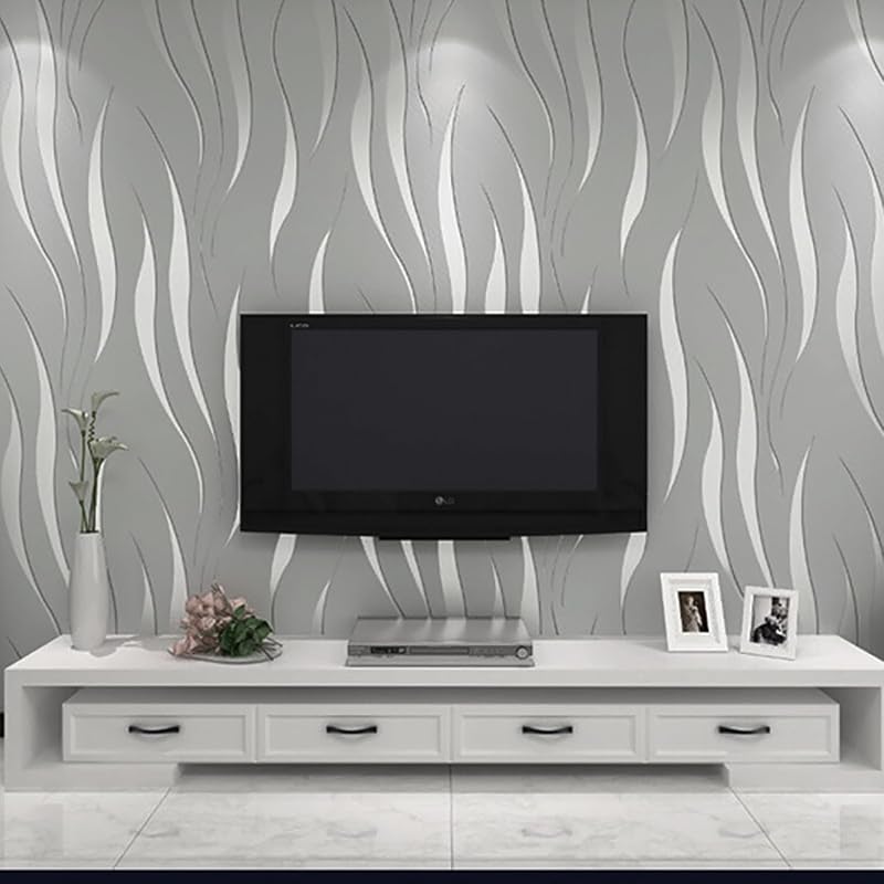 HANMERO 3D Aquatic Plants Pattern Wallpaper Roll Modern Minimalist Embossed Non-woven Wallpaper for Living Roo