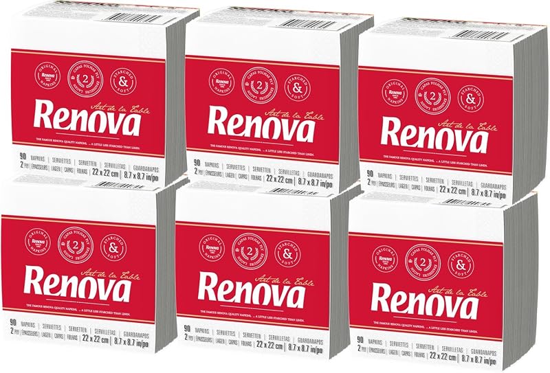 Renova Towels - 3 packs of 6 units (total of 540 napkins)