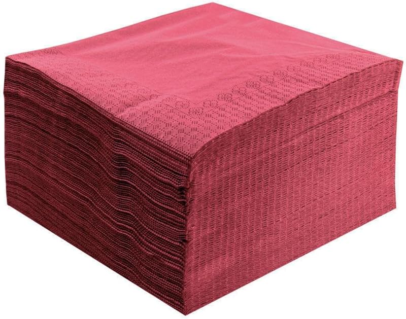 Saten Ser4220546 Collection Towel 40 x 40 cm 2-Ply 1/4 Fold 100 Napkins 2 Ply Smooth with Cenefa Burgundy