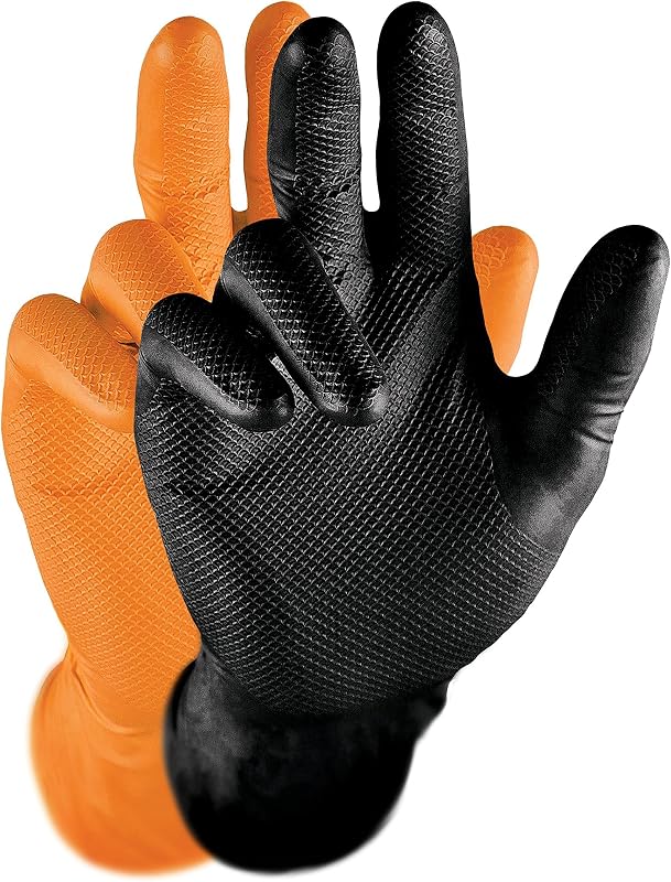 Grippaz 50 x Nitrile Gloves, Size S-XXL, Latex Free, Extremely Robust and Non-Slip, Ideal for Workshops, Mecha