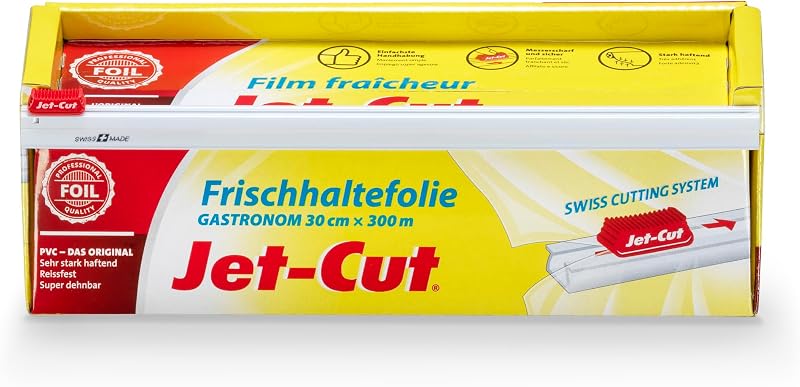 Jet-Cut Food Film for Food and Drink Size 30 cm x 300 m, Transparent PVC