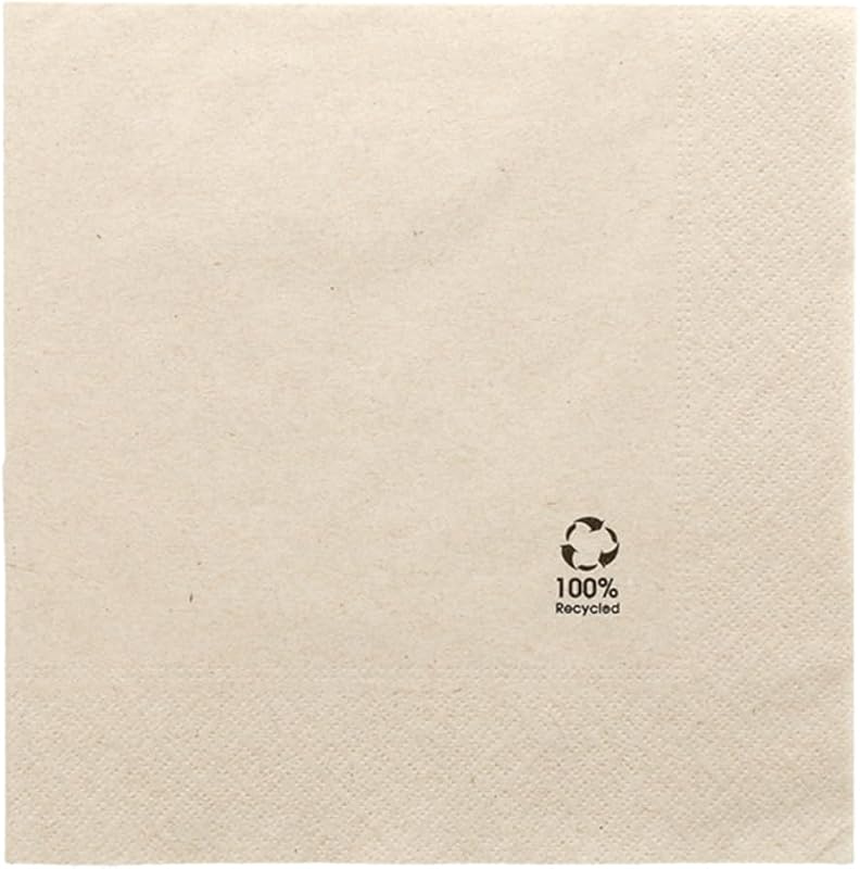 García de Pou 1600 Unités - Serviettes Ecolabel 2 Plis 18 g/m2, 39 x 39 cm Natur