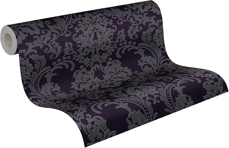 A.S. Création Baroque Black and White Non-Woven Glitter Wallpaper 10.05m x 0.53m Black 361663