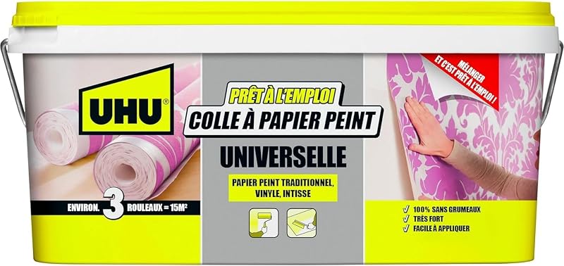 UHU Fix And Fertig Ready To Use Wallpaper Glue Vinyl Non-woven Paper Approximately 15 m² Easy Application No L