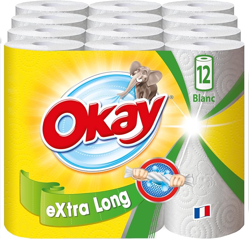 Okay Extra Long - Compact kitchen towel - 12=18 rolls (white)