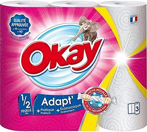 Okay Adapt' Kitchen Roll 3 Rolls (Pack of 3)
