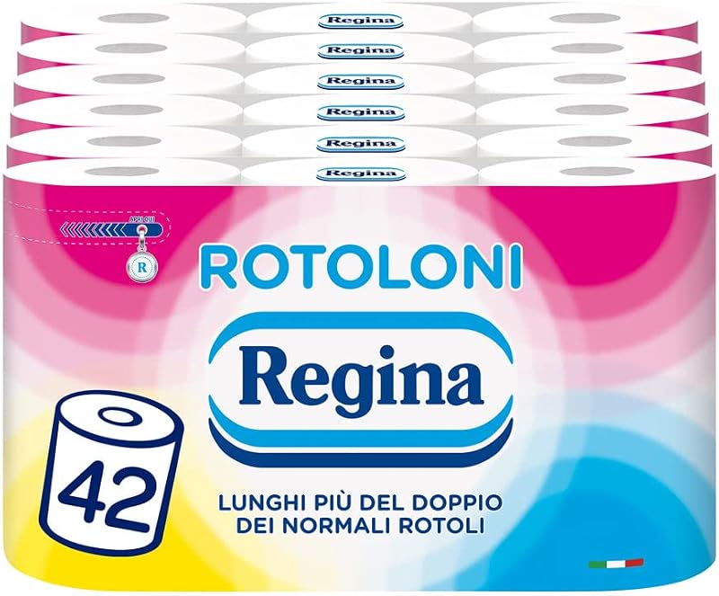 Regina Rolls 42 Maxi Toilet Paper Rolls, 500 Sheets 2 Veil, Optimal Length, 50% Recycled Plastic Pack, 100% FS