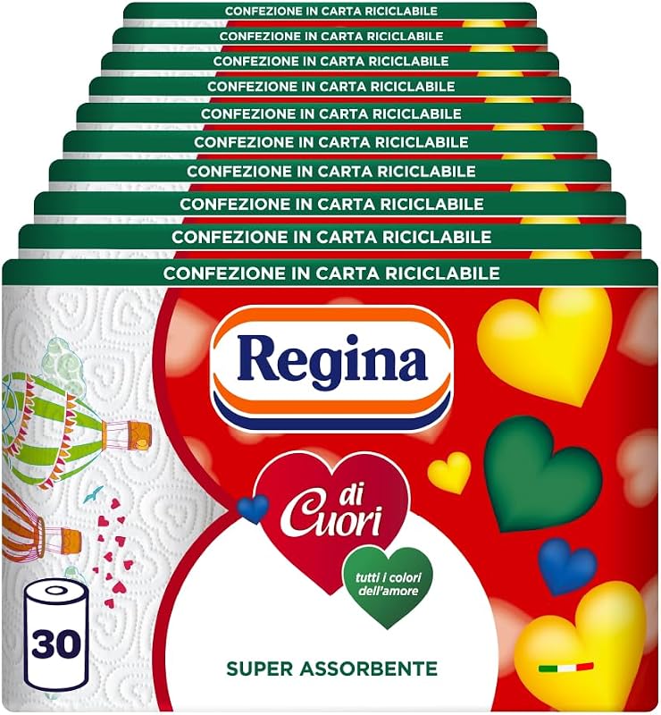 Regina Di Cuori Kitchen Paper Rolls 30 Rolls