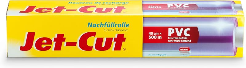 Jet-Cut Stainless Steel Dispenser Refill Roll for Food Format PVC Transparent 45 cm x 500 m