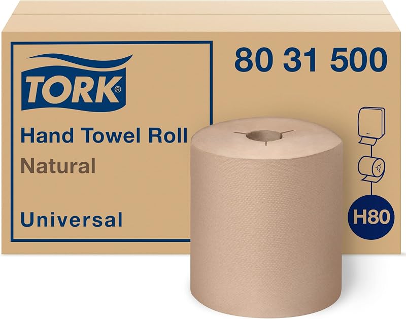 TORK 8031500 Rouleau Essuie Mains en Papier Universel Encoche Y 1 Couche 20,32 c