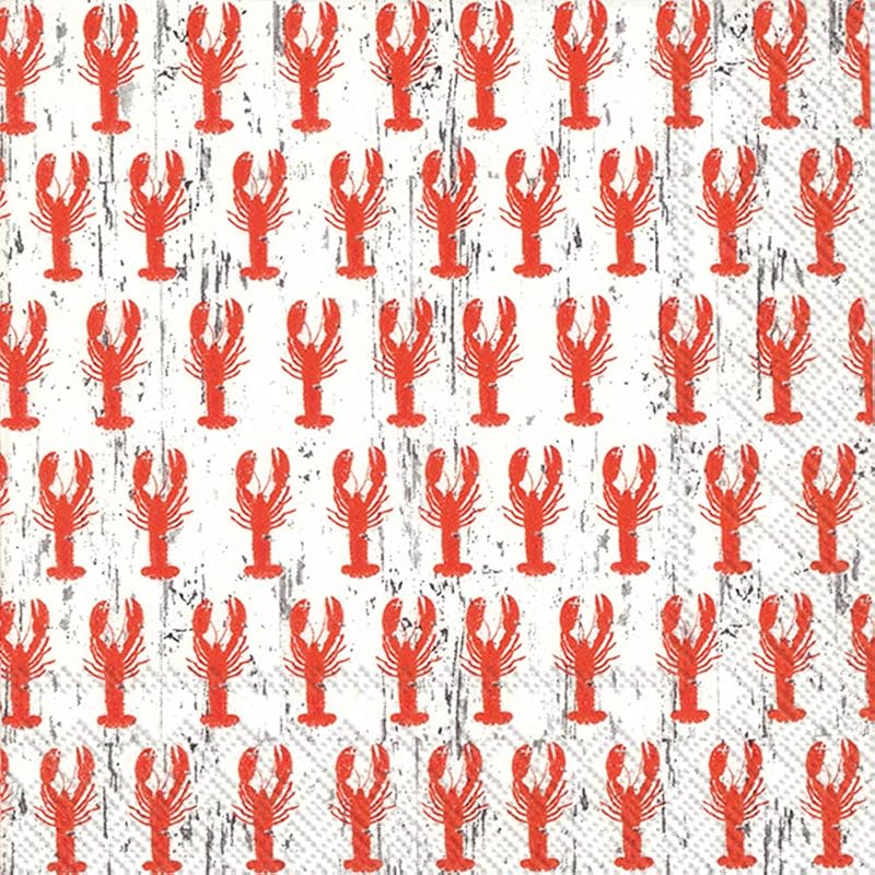 Boston International C021900 IHR 3-Ply Paper Napkins Lobster Repeat