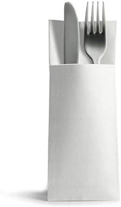 Alvotex Premium Quality Disposable Cutlery Napkins CA32 x 40 cm, White, 32 x 40 cm, Pack of 50