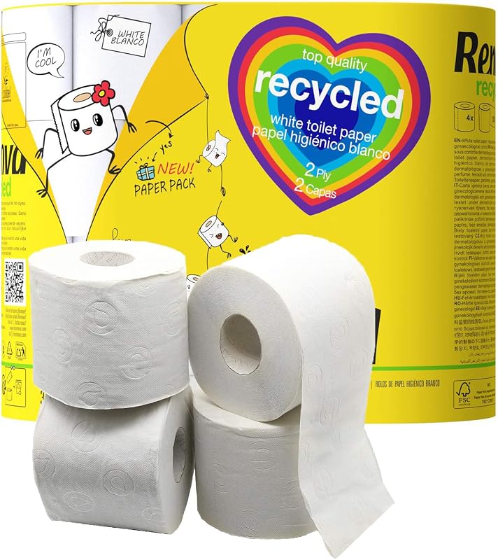 Renova 100% recycled toilet paper wrapped in paper - 4 double rolls