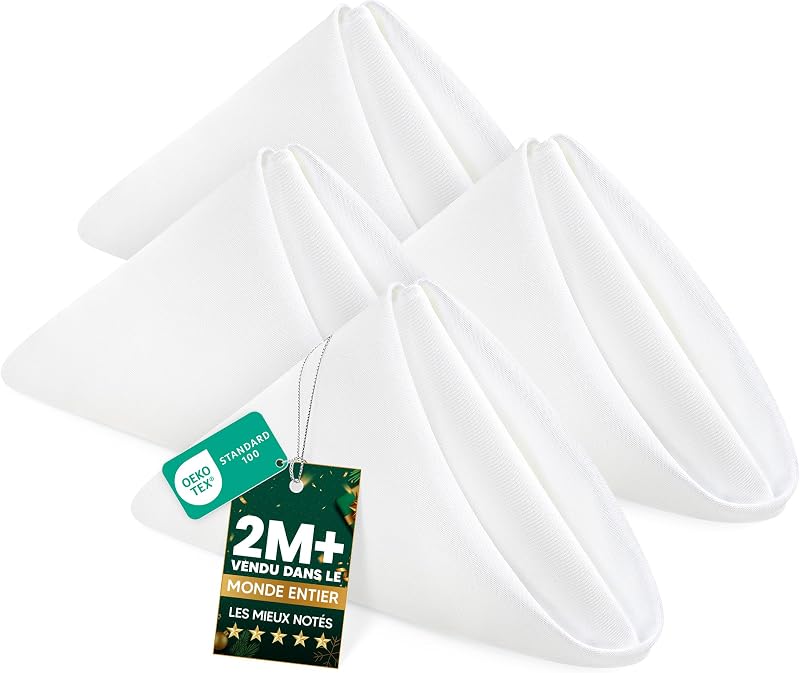 KICHLY Fabric Napkins - Set of 24 Reusable Soft and Comfortable Fabric Napkins - Ideal for Events, Polyester (