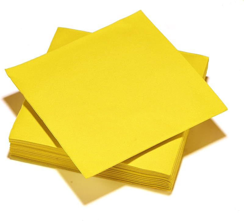 Serviettes en Airlaid - Toucher Textile Canari - Certifié FSC - Lot de 25-40x40cm - Le Nappage