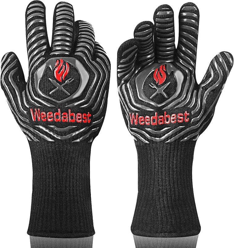 Heat Resistant Kitchen Gloves - Professional Long Heat Resistant Kitchen Gloves for Grill, Grill, Smoker, Barb