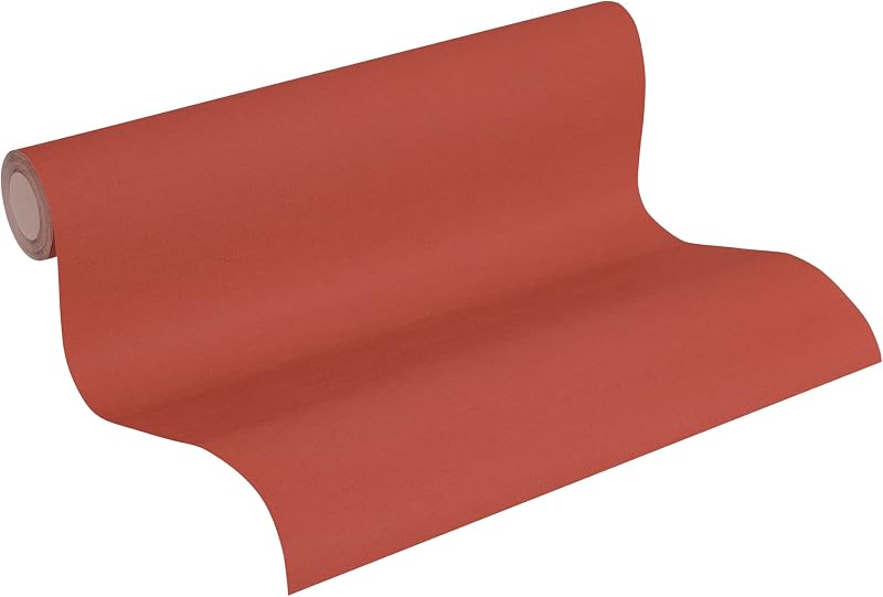 A.S. Création Plain Ethnic Origin Non-Woven Wallpaper - 10.05 m x 0.53 m - Red Made in Germany 371785 37178-5