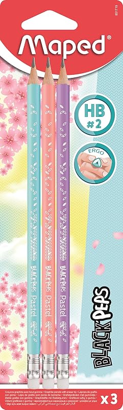 Maped - Graphite Pencils HB #2 Back'Peps Pastel - Wooden Pencils