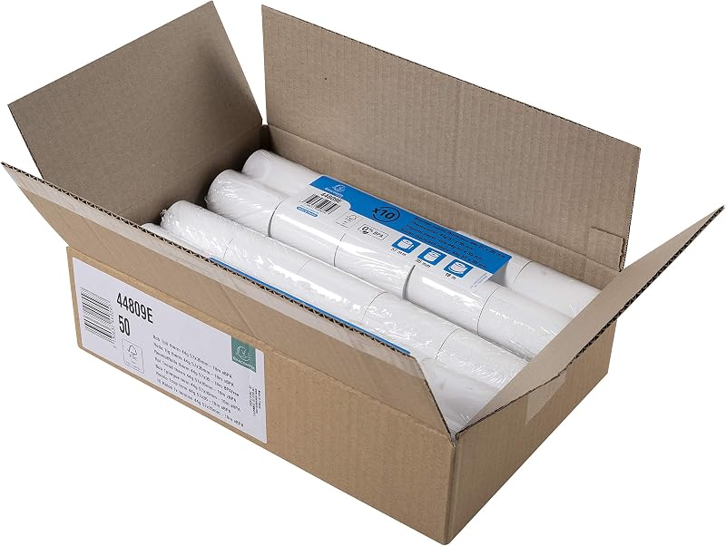 Exacompta - Ref 44809E - Box of 50 thermal reels for credit card receipts - Width 57 mm x diameter 37 mm - man