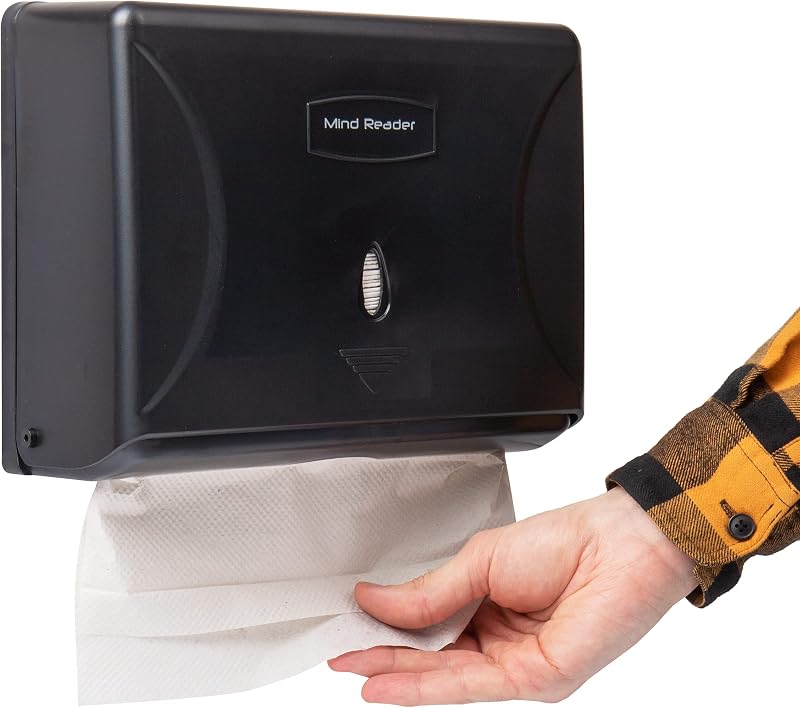 Mind Reader Multi-Ply Paper Napkin Dispenser - Wall Mount - Black - 3.8 x 10.5 x 14 cm