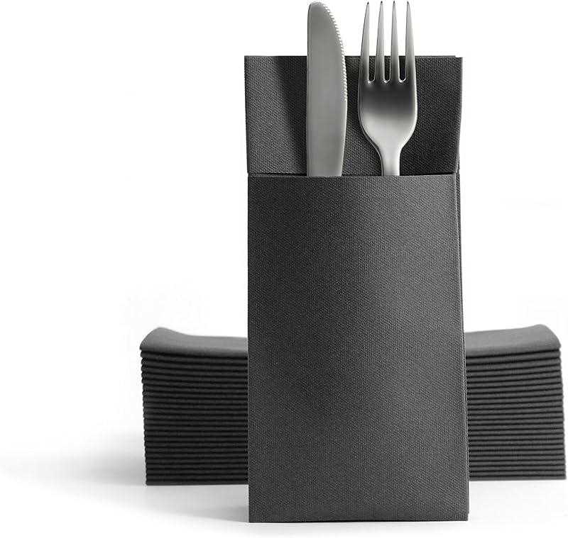 Alvotex Airlaid Cutlery Napkins 39 x 40 cm 50/1 - Black (390)