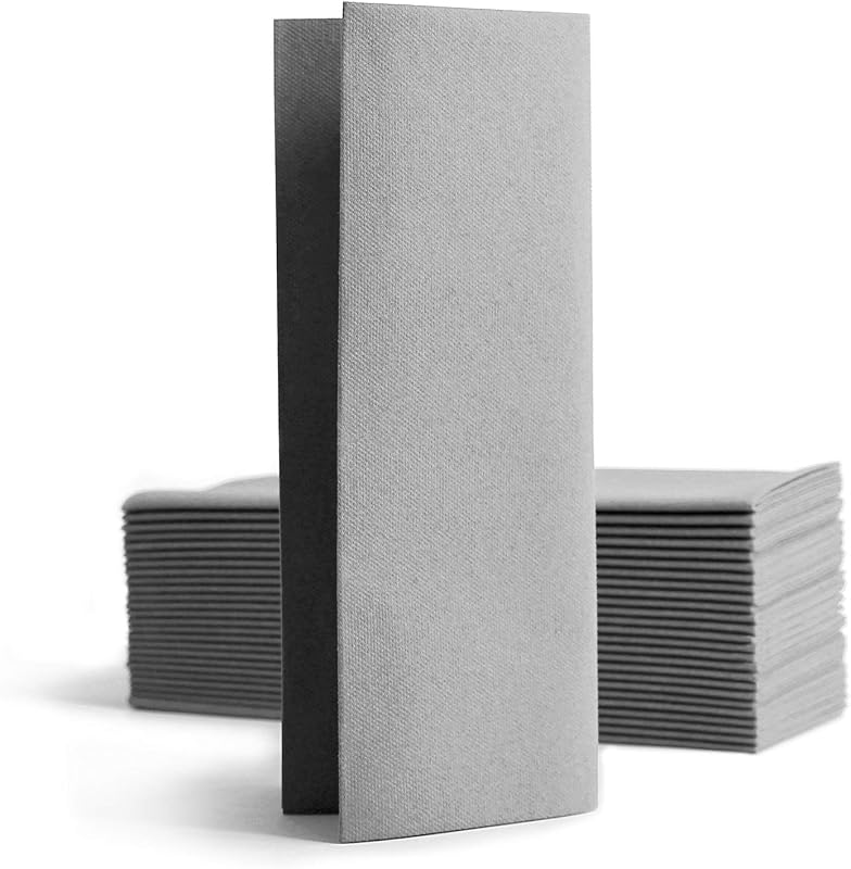 Alvotex Chic Airlaid Premium Disposable Napkins, 1/8 Folded, Fabric Look, 32 x 40 cm, Pack of 50, Grey